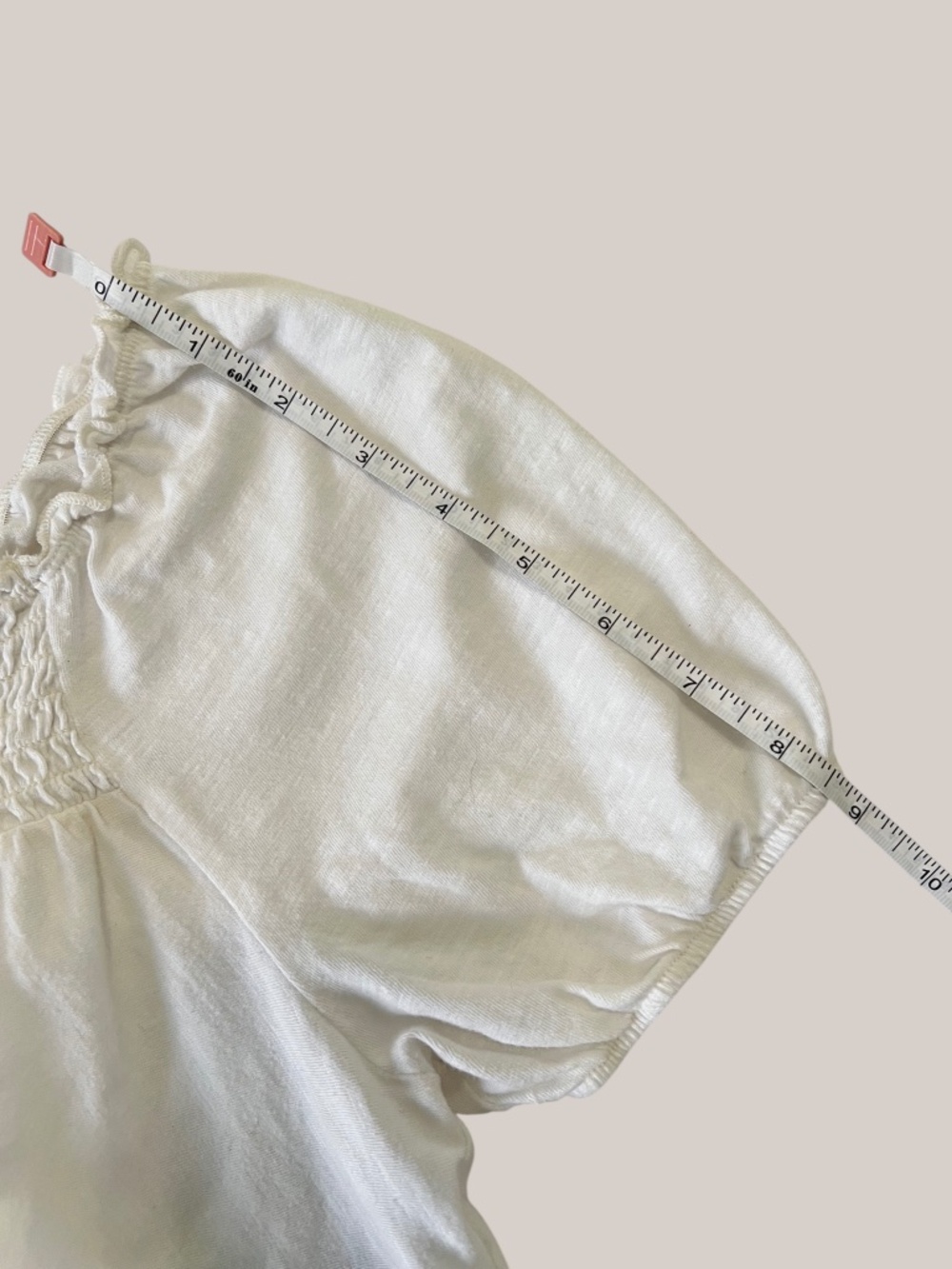 American Eagle Women’s XS White Smocked Crop Top Eyelet Cottagecore Boho EUC - Picture 9 of 10